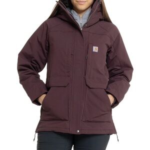 Medium Carhartt 104926 Super Dux Womens Traditional Coat Blackberry Purple Brown